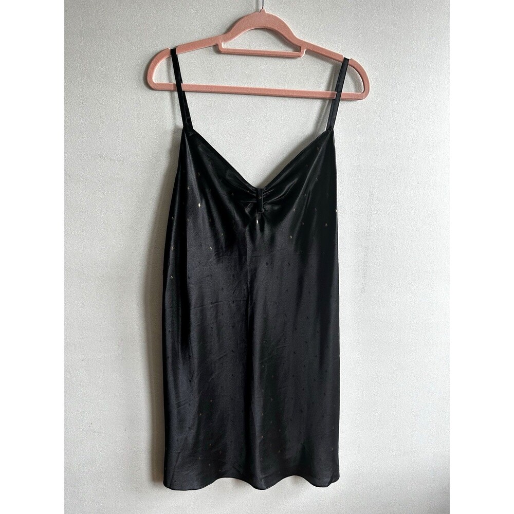 Thalia Sodi Intimates Womens XL Satin Slip Dress Gold Dot Lace Sexy Feminine